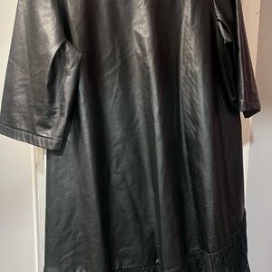 Black Faux Leather Coat